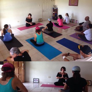 Michelle teaching yoga at Pathway to Wellness in Belmopan